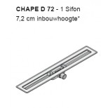 I-Drain Chape 72 deurdrain 100cm uitloop 50 zonder rooster rvs ID5ZSD10001X1