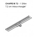 I-Drain Chape 72 muurdrain 120cm uitloop 50 zonder rooster rvs ID5ZSM12001X1