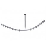 Keuco Plan douchegordijnstangen-set voor kwartronde douche all. zilver geëloxeerd 900x900mm 14938170900