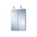 Keuco Royal Plus SPS spiegelkast royal plus lampglazen wit-mat zilver-gebeitst geëloxeerd 600x910x143mm 15001171301