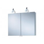 Keuco Royal Plus SPS spiegelkast royal plus lampglazen wit-mat zilver-gebeitst geëloxeerd 800x710x143mm 15002171301