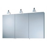 Keuco Royal Plus SPS spiegelkast royal plus lampglazen wit-mat zilver-gebeitst geëloxeerd 1300x810x143mm 15004171301