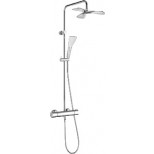 Kludi Fizz dual shower systeem thermostatisch met omstel met handdouche- hoofddouche en vuivangzeven chroom 670950500