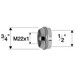 Neoperl verloopnippel M22binnen dr.x1/2"binnen dr.x3/4"buitendr. chroom 50435094