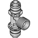 Uponor pers T-stuk verlopend met buitendr. 25x3/4" bu x25mm 1015038