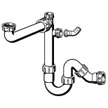 Viega hostaleen universeel sifon met wasmachine aansl. met klemverbinding 6/4"x40mm ruimtebesparend 134099