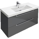 Villeroy & Boch Subway 2.0 wastafelonderbouw 98.7x44.9x52cm met 2 laden voor meubelwastafel 7175 100cm eiken grafiet A69700FQ