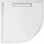 Villeroy & Boch Squaro kunststof douchebak quaryl kwartrond 90x90x1.8cm met steun en afvoer wit UDQ0910SQR4V01