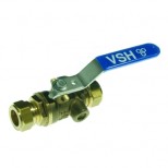 Vsh  kogelstopkraan 2x 15mm knel zonder aftap messing 504053