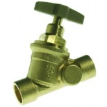 Vsh  stopkraan 2x12mmcap. zonder aftap messing 494307