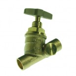 Vsh  stopkraan 2x12mmcap. met aftap 1/4" messing 494318