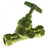 Vsh  stopkraan 2x12mm knel zonder aftap messing 498146