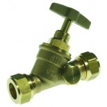 Vsh  stopkraan 2x12mm knel met aftap 1/4" messing 498234