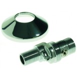 Vsh Ballofix afsluitbare s-koppeling 3/8"x1/2" bu. met rozet chroom 6000687